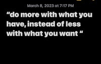 do more with what you have instead of less with what you want screenshot